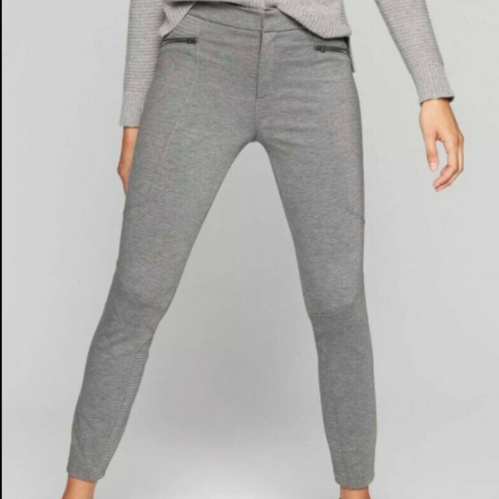Athleta Womens Ponte Moto 2.0 Tight Pants Gray Heather 4P